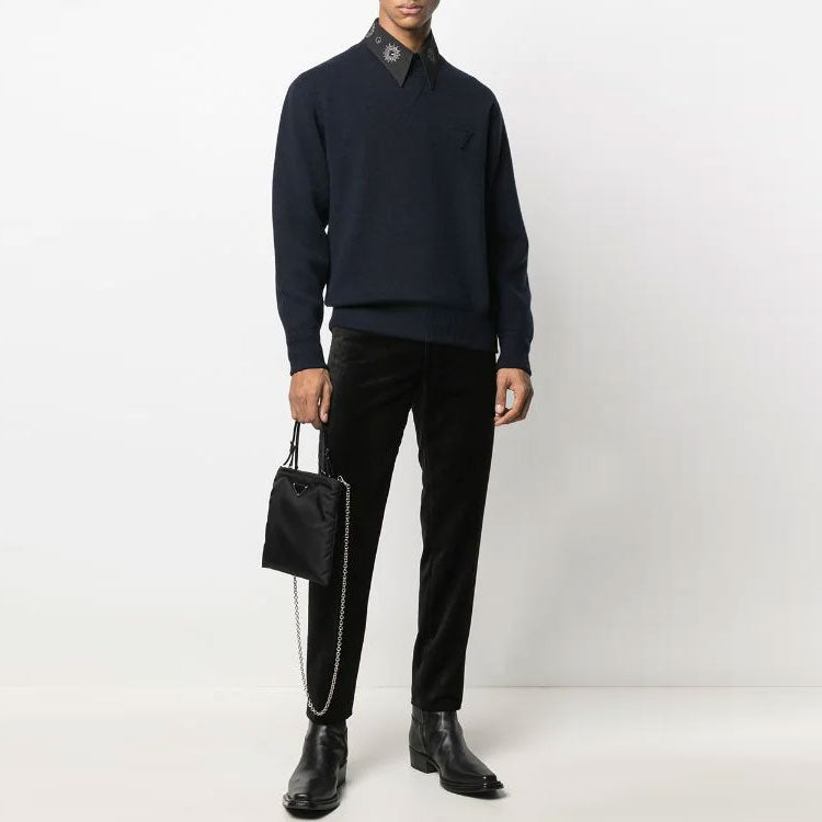 PRADA Cashmere Sweater Men's Navy Blue