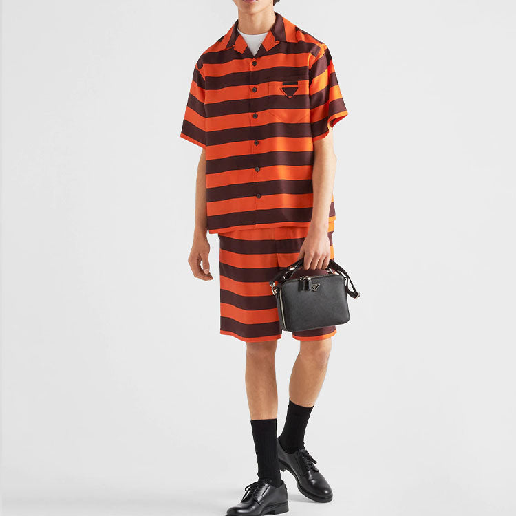 PRADA Casual Shorts Men Black Red