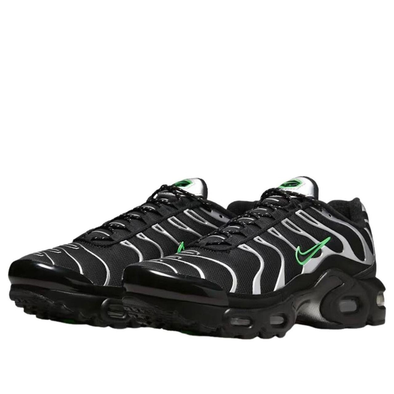 (GS) Nike Air Max Plus 'Black Green Strike Metallic Silver' DR8002-001
