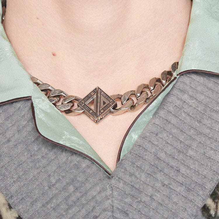 DIOR Brass Necklaces Men's Silver