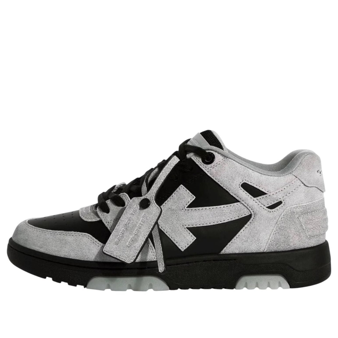 Off-White Out Of Office "OOO" Low Tops 'Light Grey Black Suede' OMIA189S25LEA0070510
