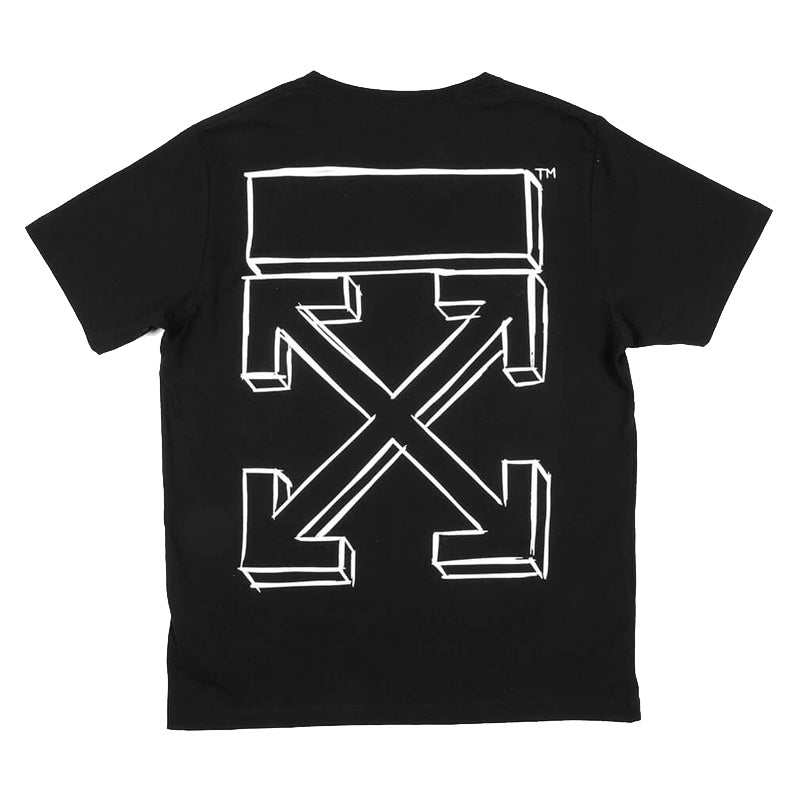 Off-White Slim Fit 3D Marker Graphic Print T-Shirt /White OWKC027-1001-BK