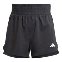 (WMNS) adidas Pacer Training 3-Stripes Woven High-Rise Shorts Asia Sizing 'Black White' IT7760