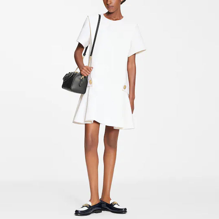 LOUIS VUITTON Short-Sleeved Dresses Women's White