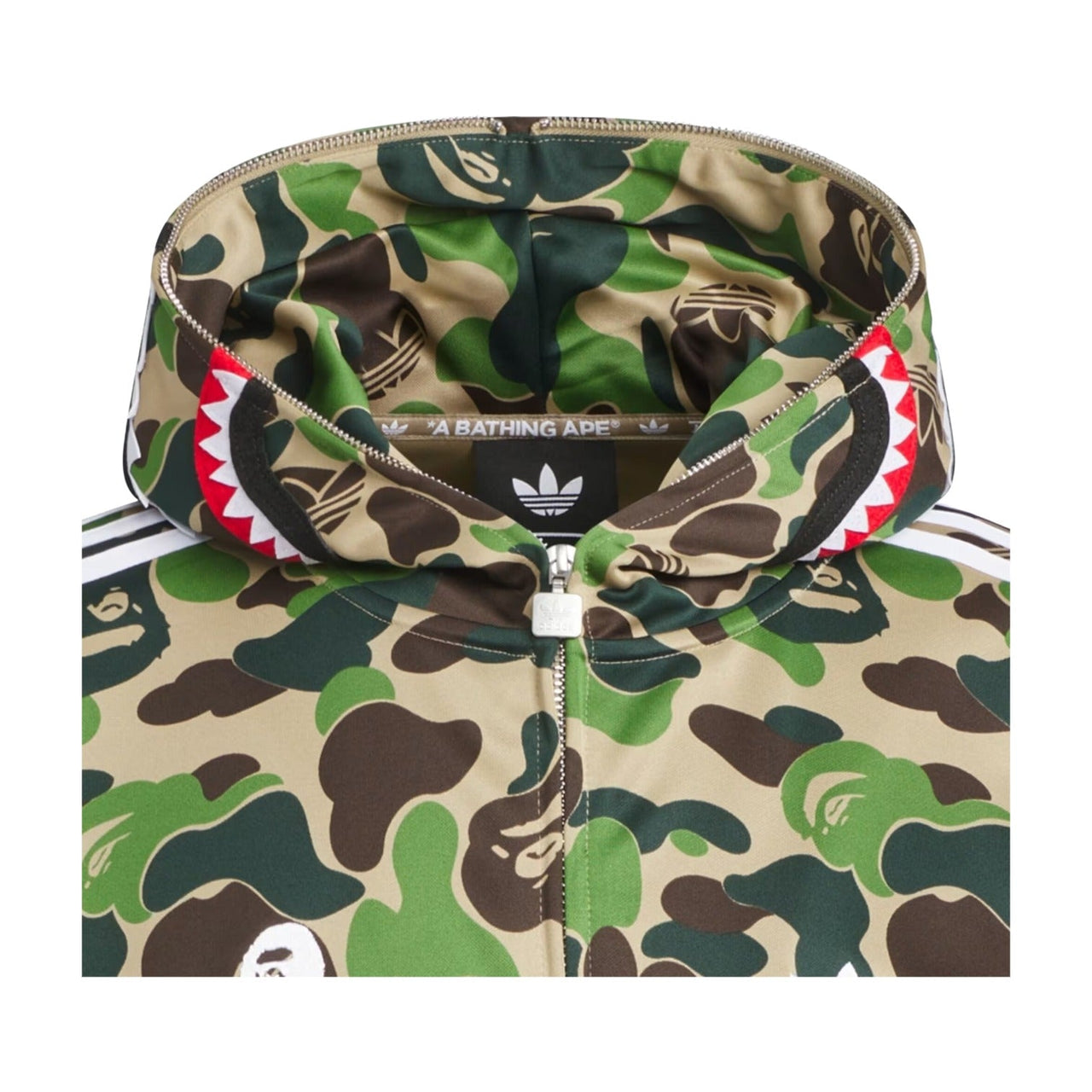adidas x Bape Shark Track Hoodie Jacket Asia Sizing 'Crew Green' KF4916