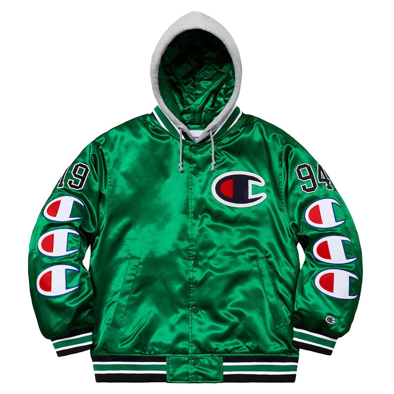 Supreme Champion Hooded Satin Varsity Jacket SP-FW18J55-GN