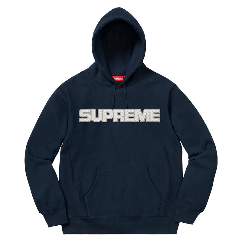 Supreme Perforated Leather Hooded Sweatshirt SP-FW18SW30-NV