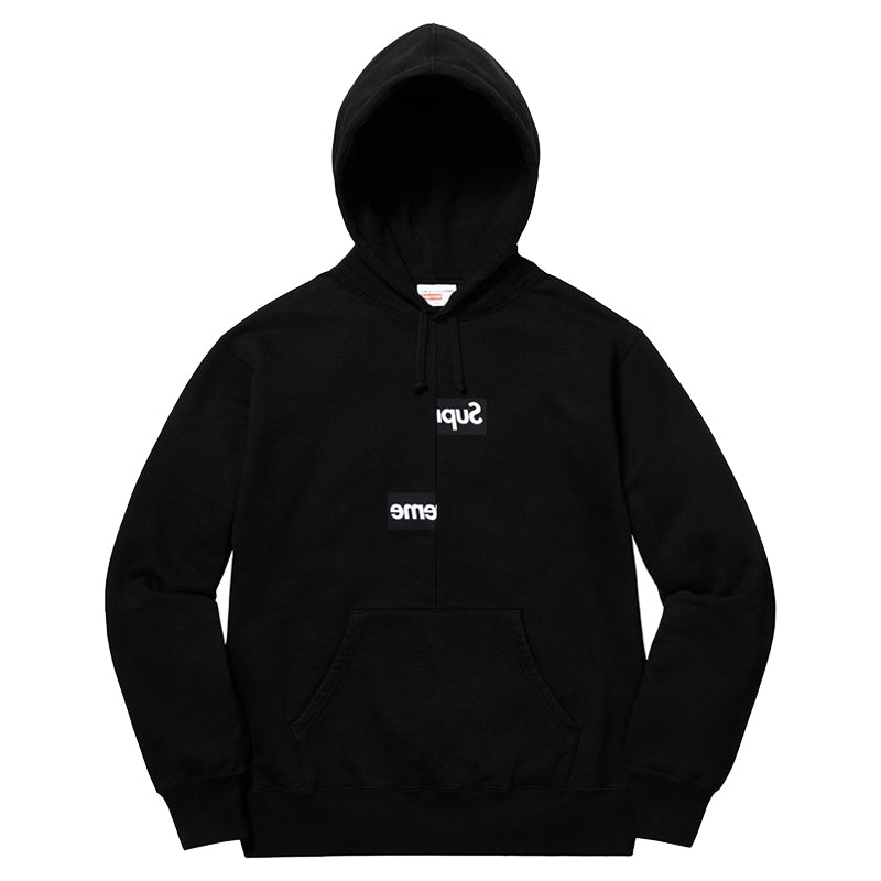 Supreme x COMME des GARCONS Split Box Logo Hooded Sweatshirt 'Black White' SP-FW18SW4-BK