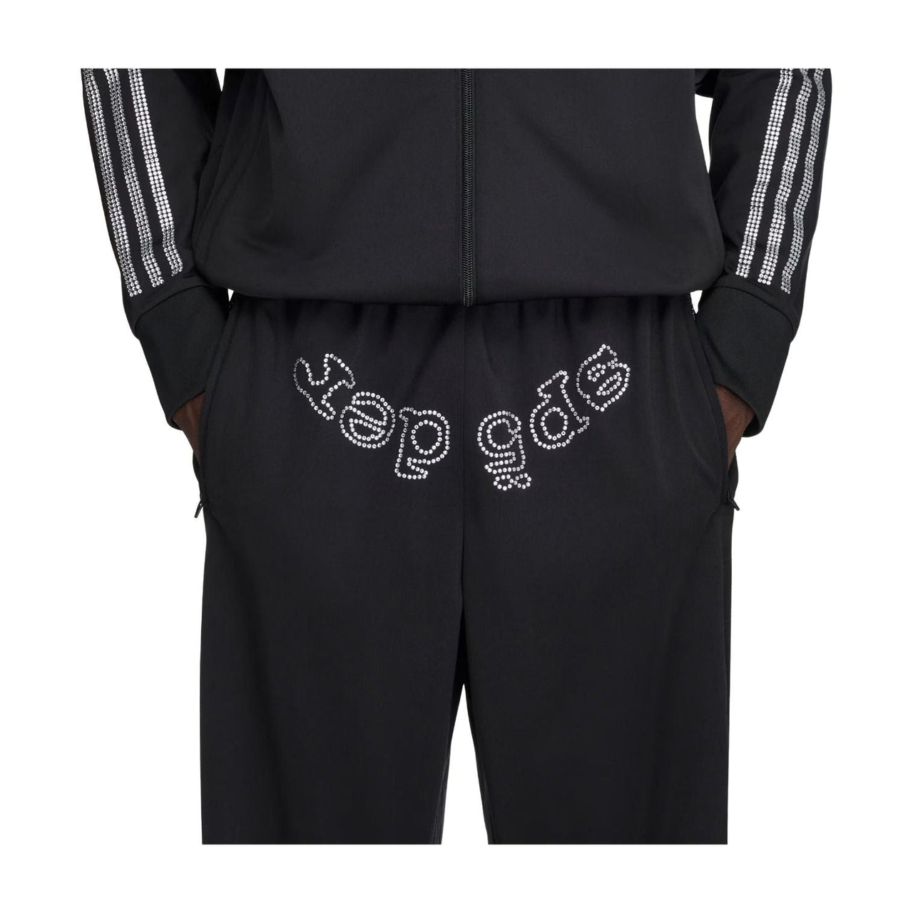 adidas x Sp5der Rhinestone Track Pant Asia Sizing 'Black' KQ8324