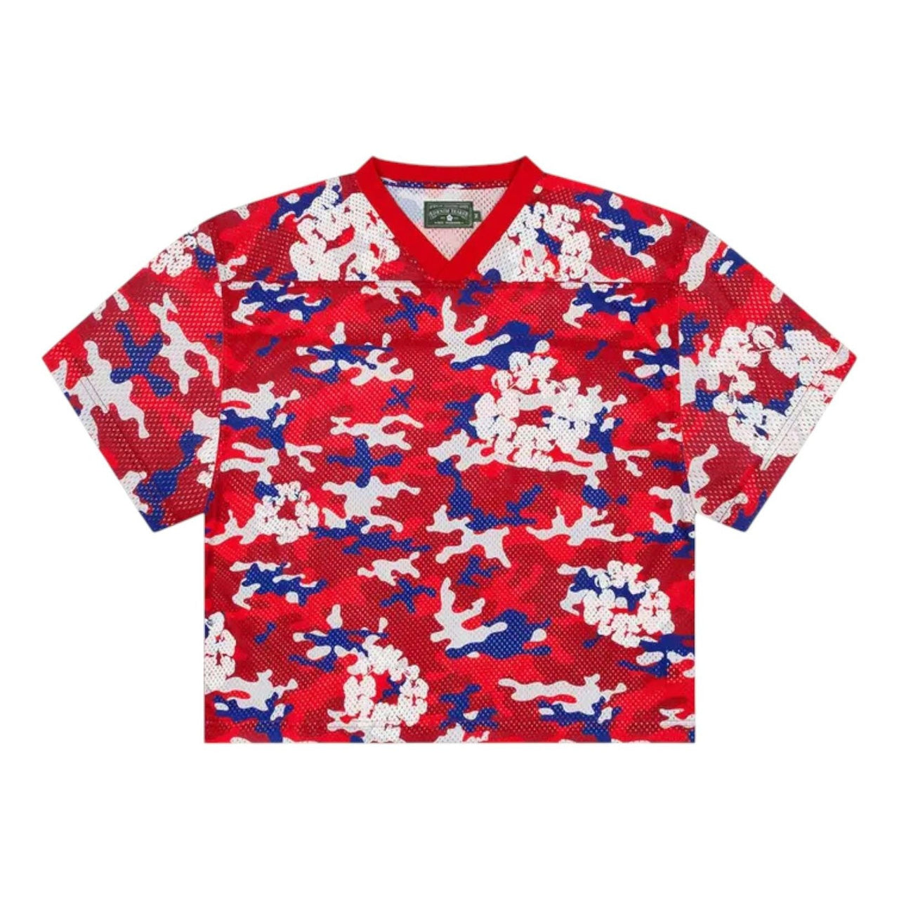 Denim Tears Camo Cotton Wreath Mesh Football Top 'Red' SS25TKJ12312165