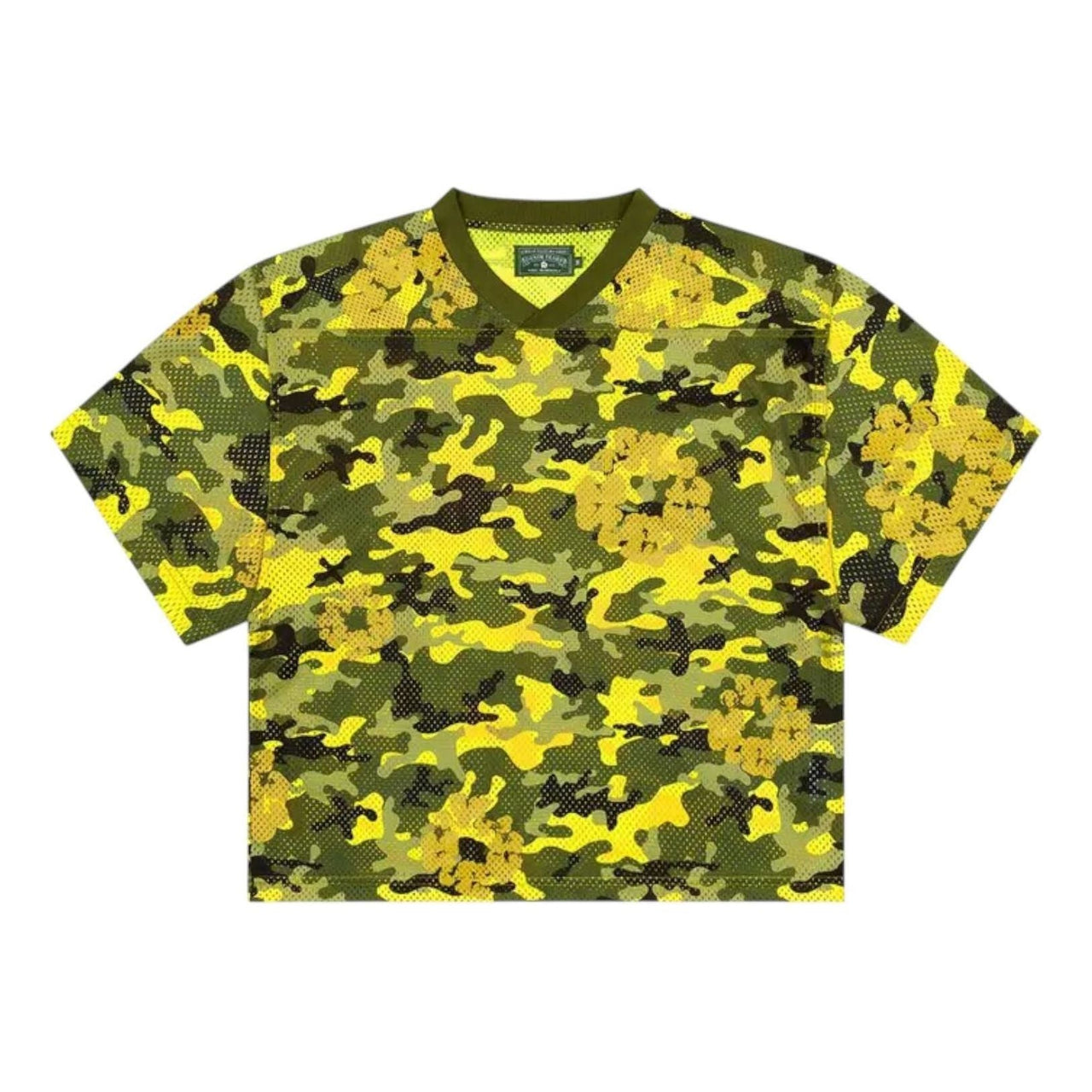 Denim Tears Camo Cotton Wreath Mesh Football Top 'Yellow' SS25TKJ12312166