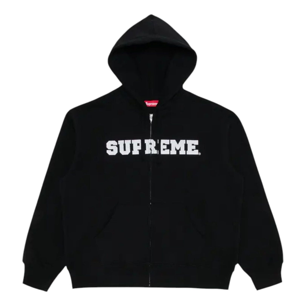 Supreme Collegiate Appliqué Zip Up Hooded Sweatshirt 'Black' SUP-FW25-086-BLACK