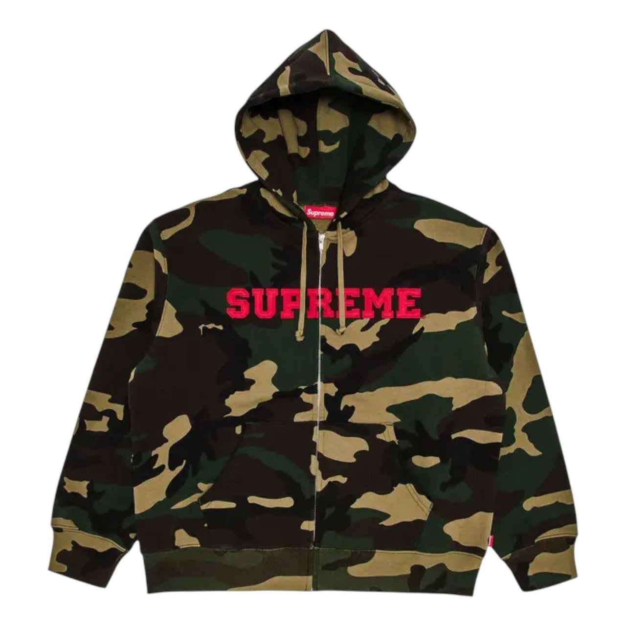 Supreme Collegiate Appliqué Zip Up Hooded Sweatshirt 'Woodland Camo' SUP-FW25-086-CAMO
