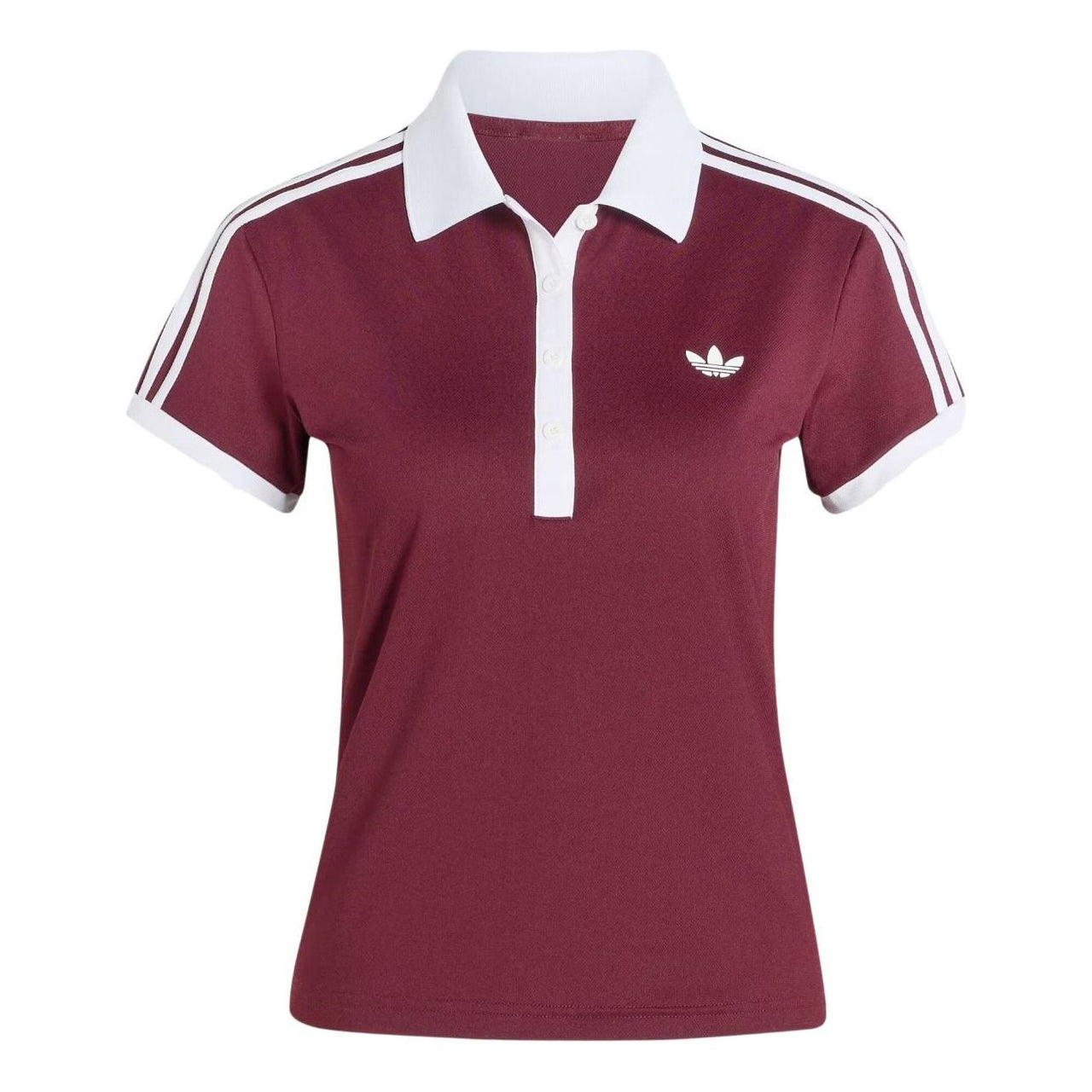 (WMNS) adidas Tennis Classic Polo Shirt Asia Sizing 'Maroon' KY8891