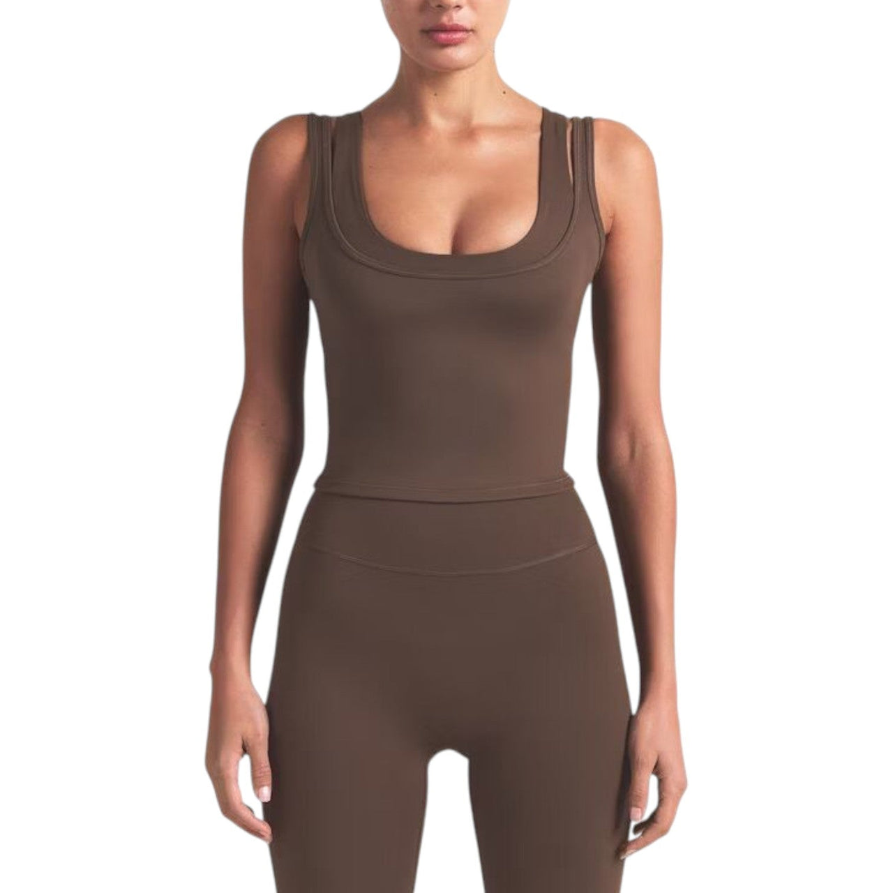 (WMNS) Nike x SKIMS Matte Double-Strap Scoop Tank Top 'Dark Sepia' TPTNK10540W-DSP