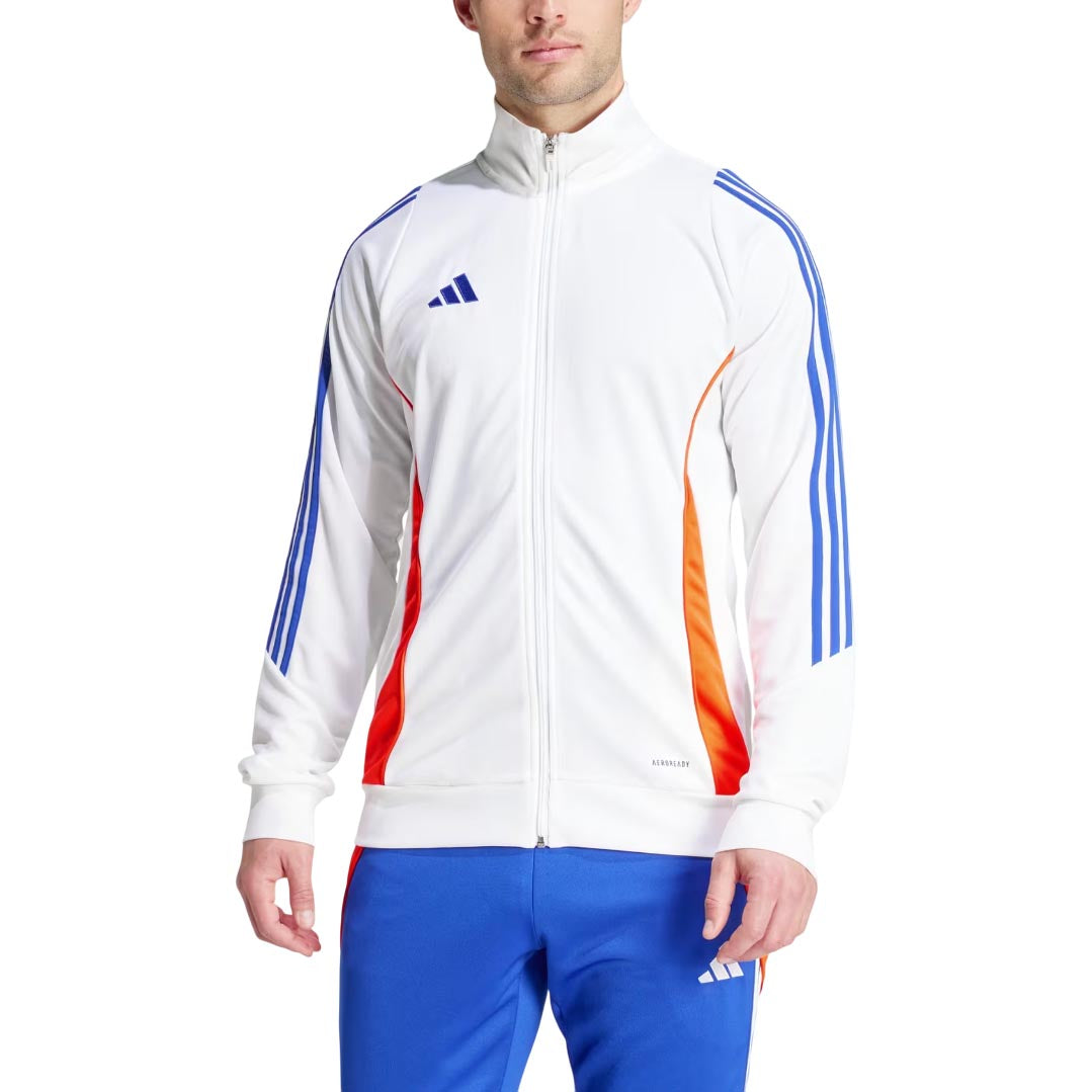 adidas Tiro 24 Training Jacket Asia Sizing 'White App Solar Red Blue' JE2003