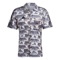 adidas Tiro Allover Print Mesh Resort Shirt Asia Sizing 'Black Grey' IS1532