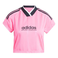 (WMNS) adidas Tiro Summer Crop Jersey Asia Sizing 'Pink Black' IS0727
