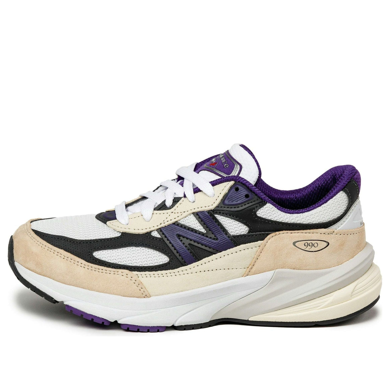 حذاء New Balance 990v6 صنع في الولايات المتحدة الأمريكية "White Black Plum" U990WB6