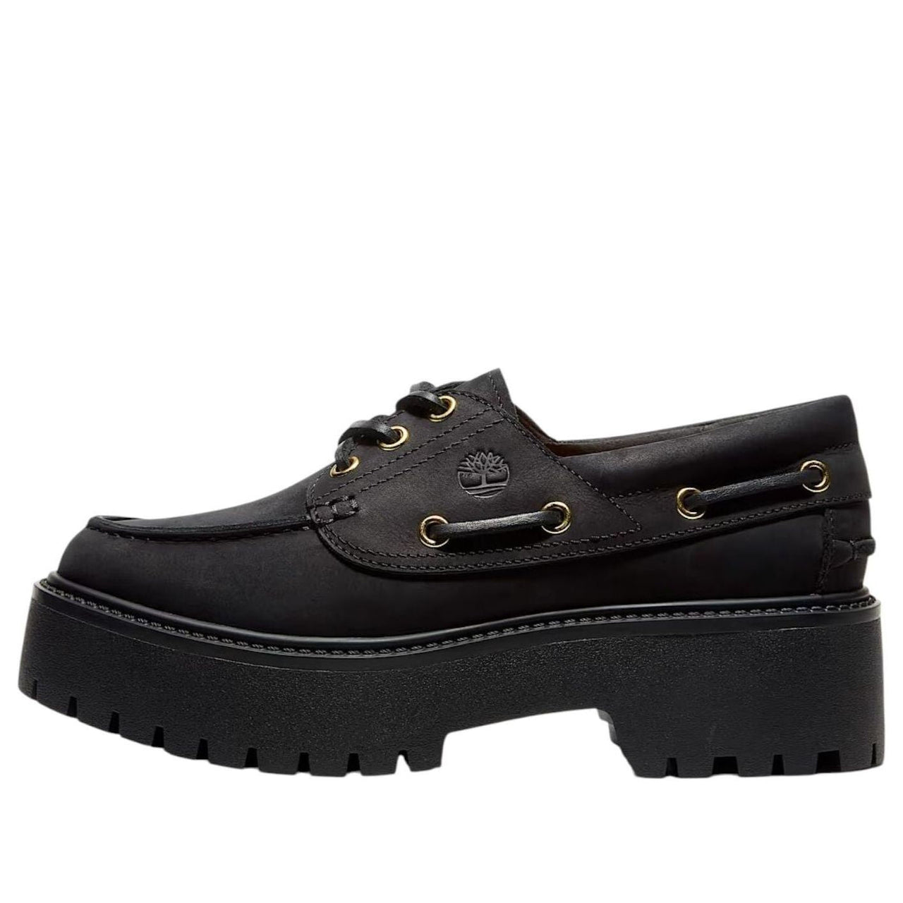 (WMNS) Timberland Stone Street Platform Boat 'Black' TB0A6AVE001