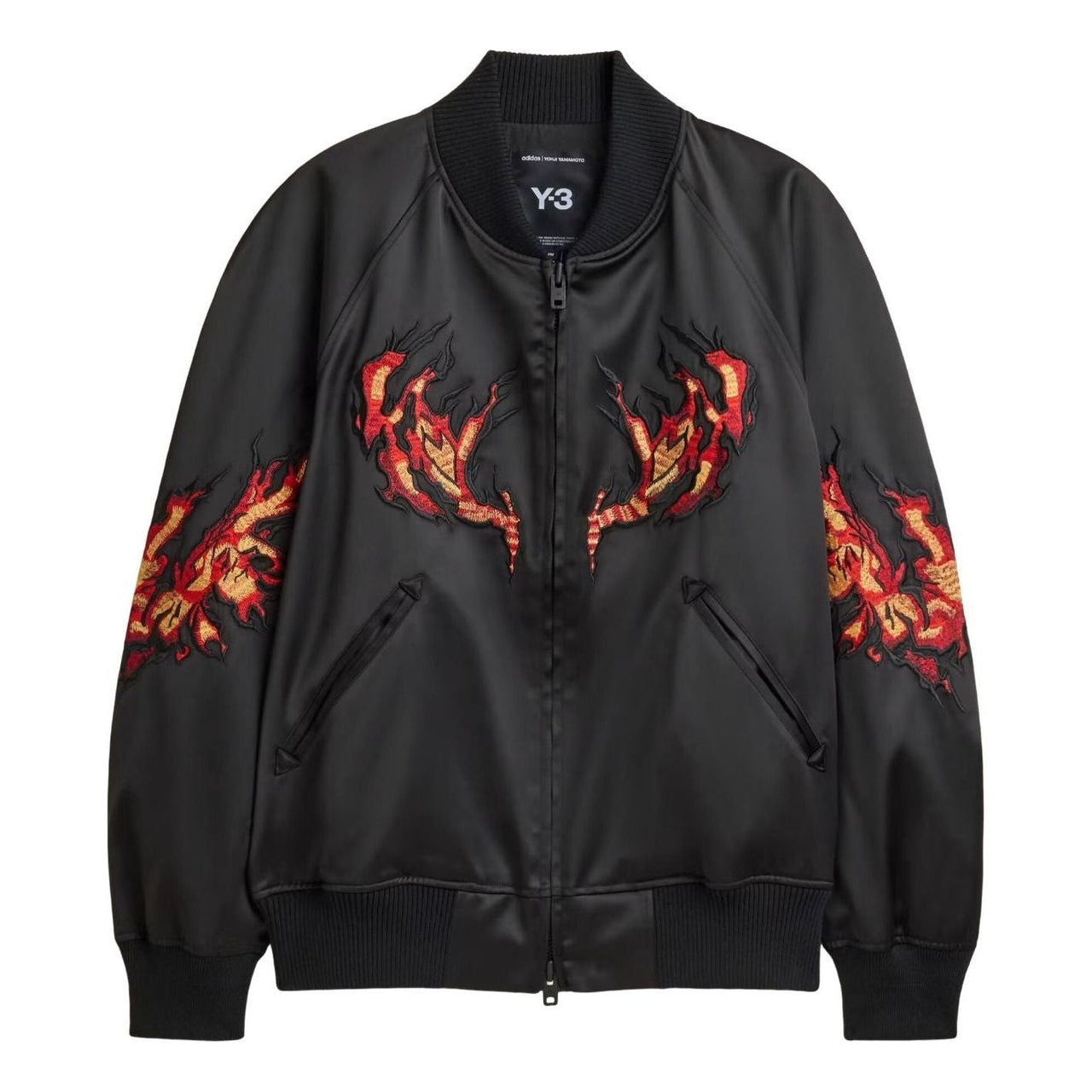 adidas x Y-3 Embroidered Graphic Satin Souvenir Jacket Asia Sizing 'Black' KR1110