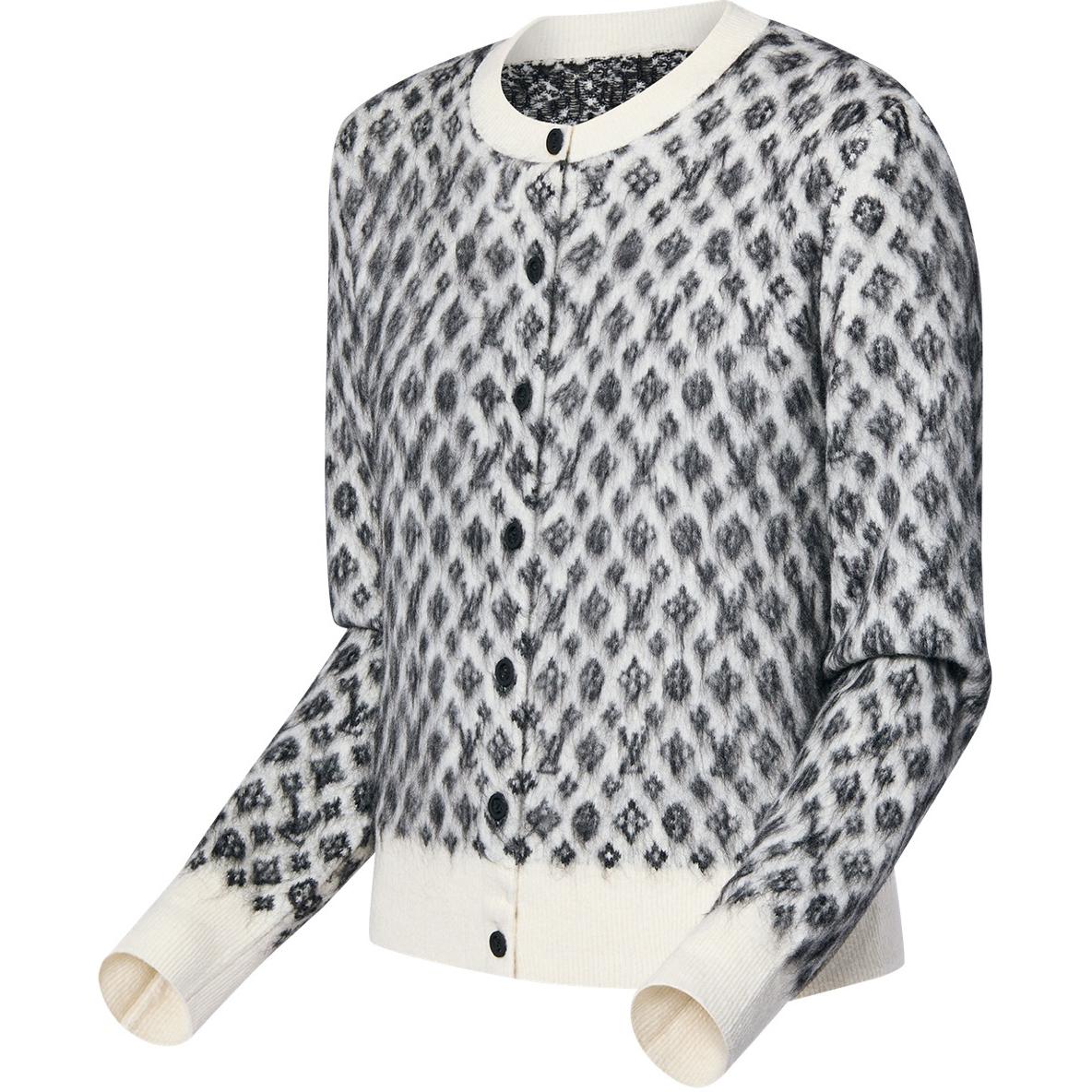 LOUIS VUITTON Monogram Brushed Knit Cardigan