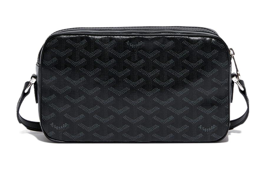 GOYARD CAP VERT Series Canvas With Calfskin Camera Bag Shoulder Bag Crossbody Bag Small Size Women's Black