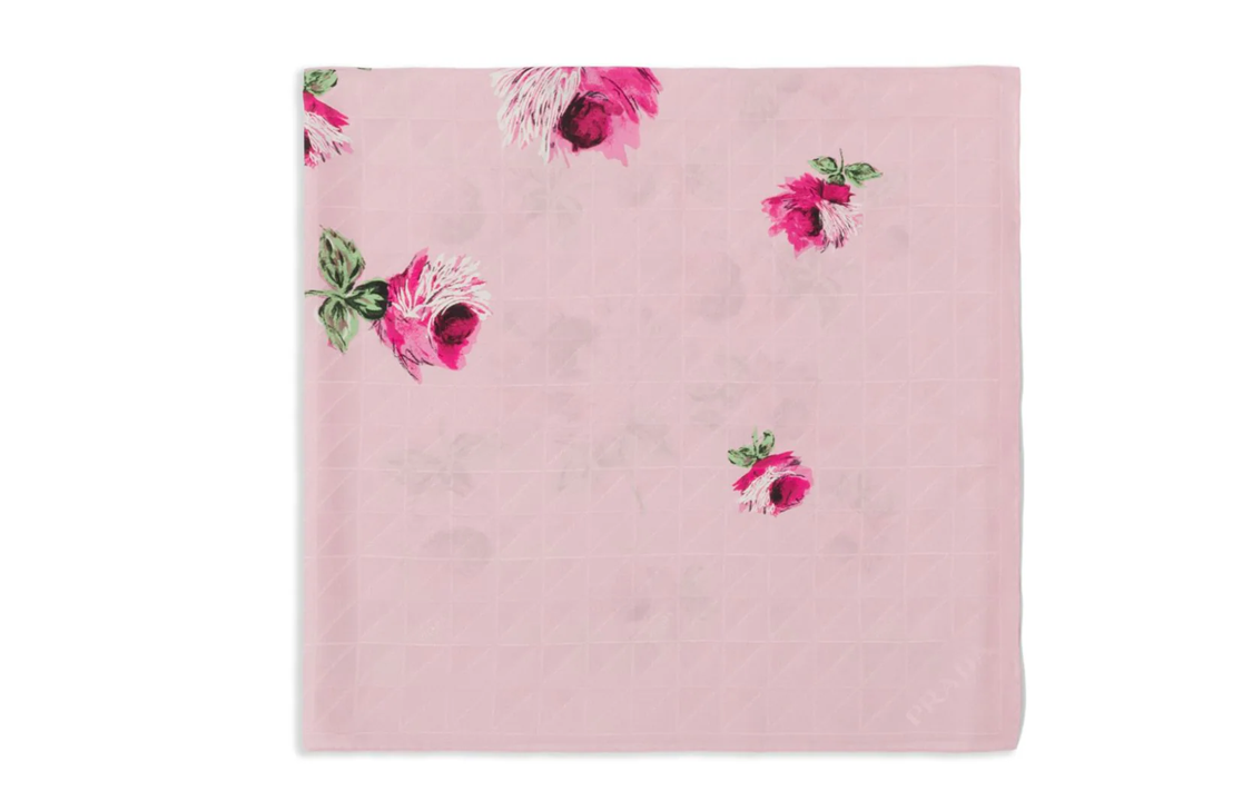PRADA Crepe de chine Jacquard Scarf