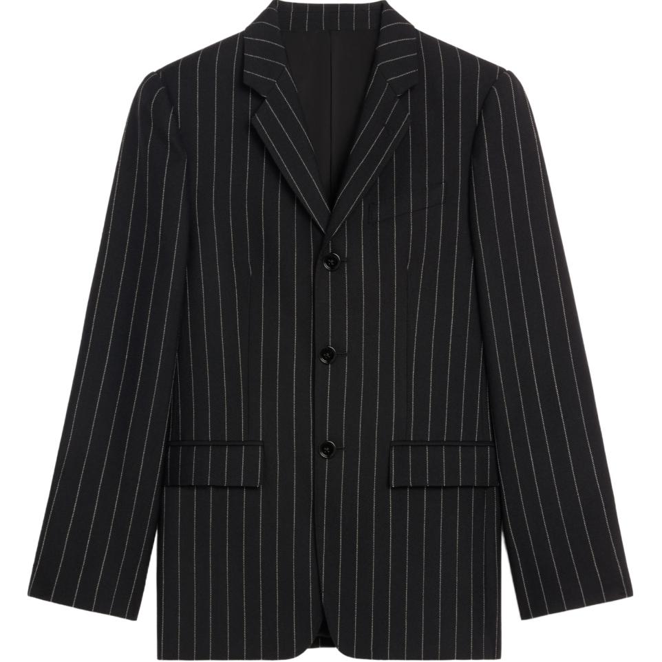 CELINE Carnaby Jacket In Striped Virgin Wool