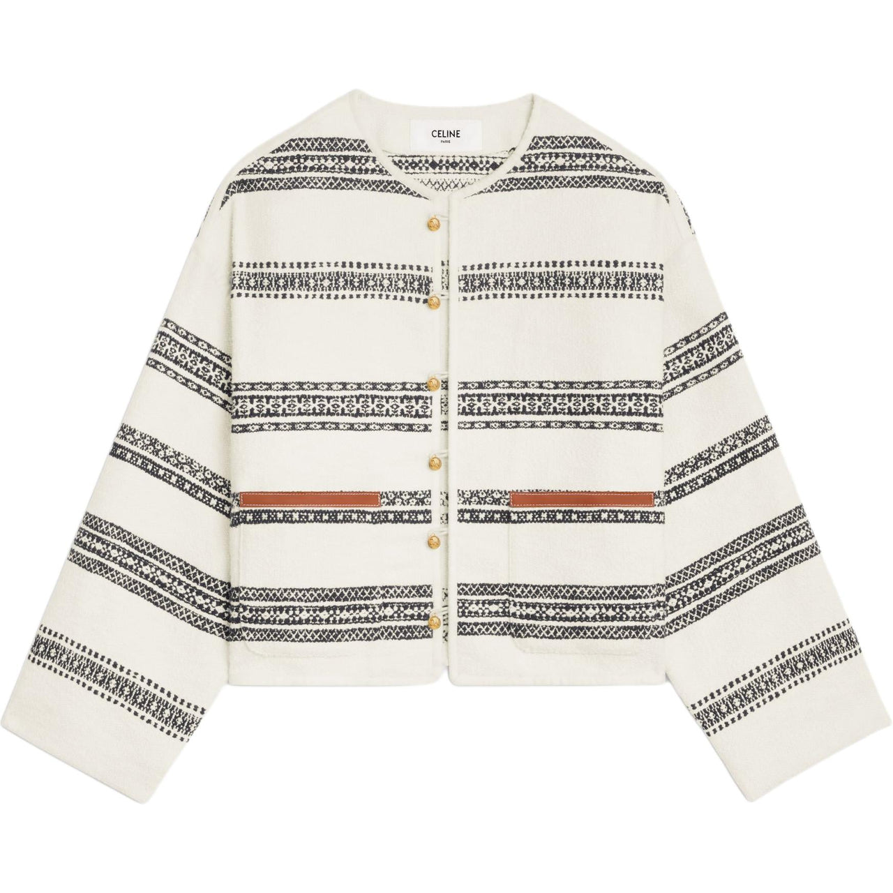 CELINE Baja Cardigan In Striped Tweed