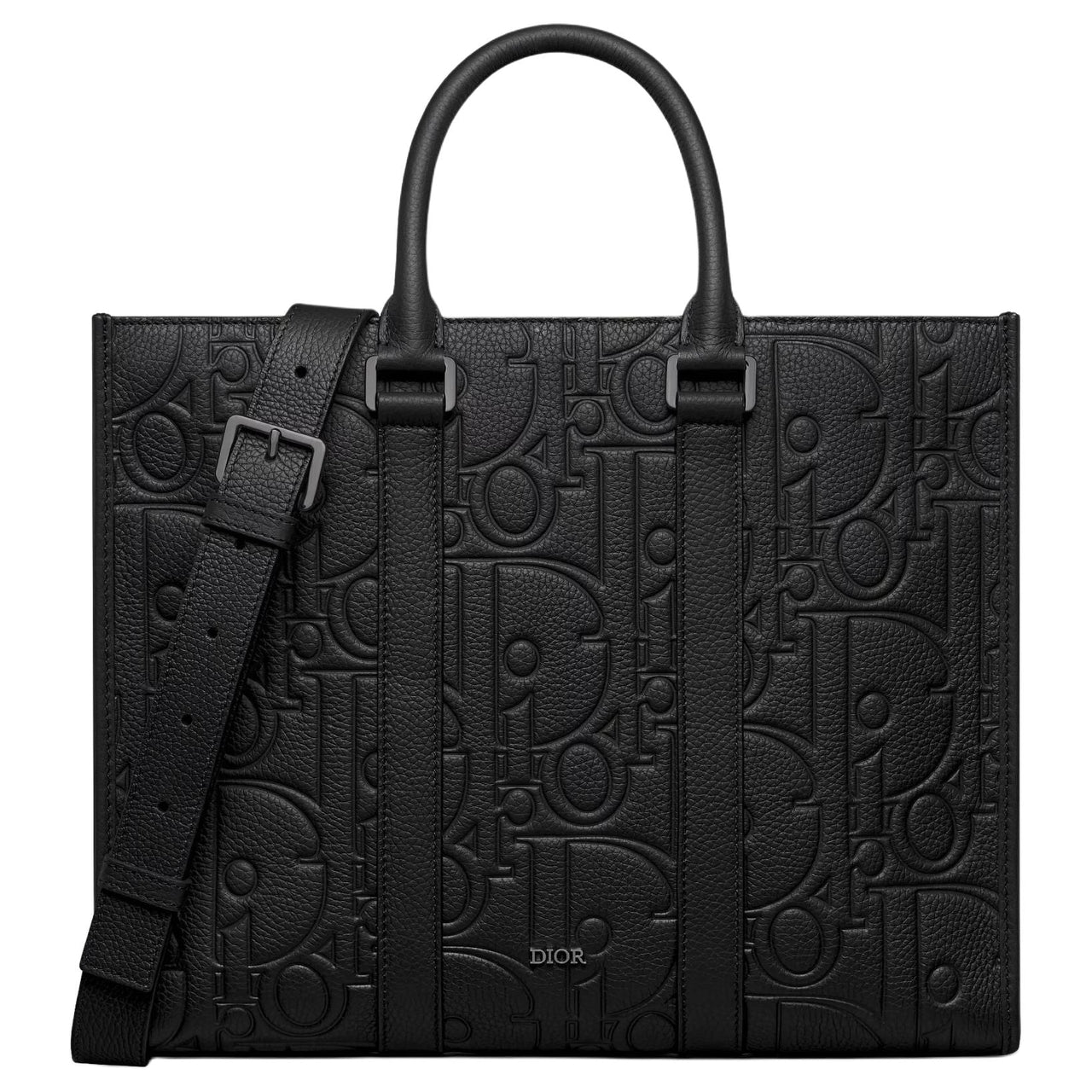 DIOR Cow Leather Shoulder Bag Crossbody Bag Handbag Medium Size Men's Black