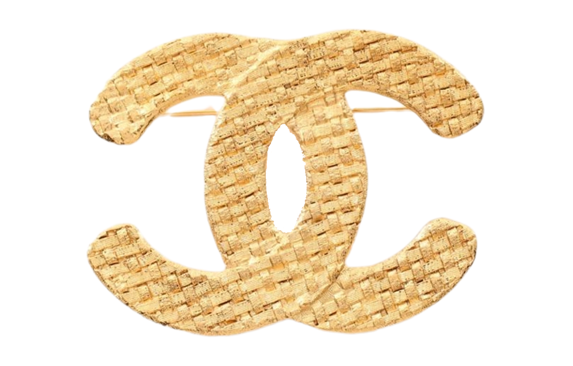 CHANEL 1994 Cc Woven engraved Brooch