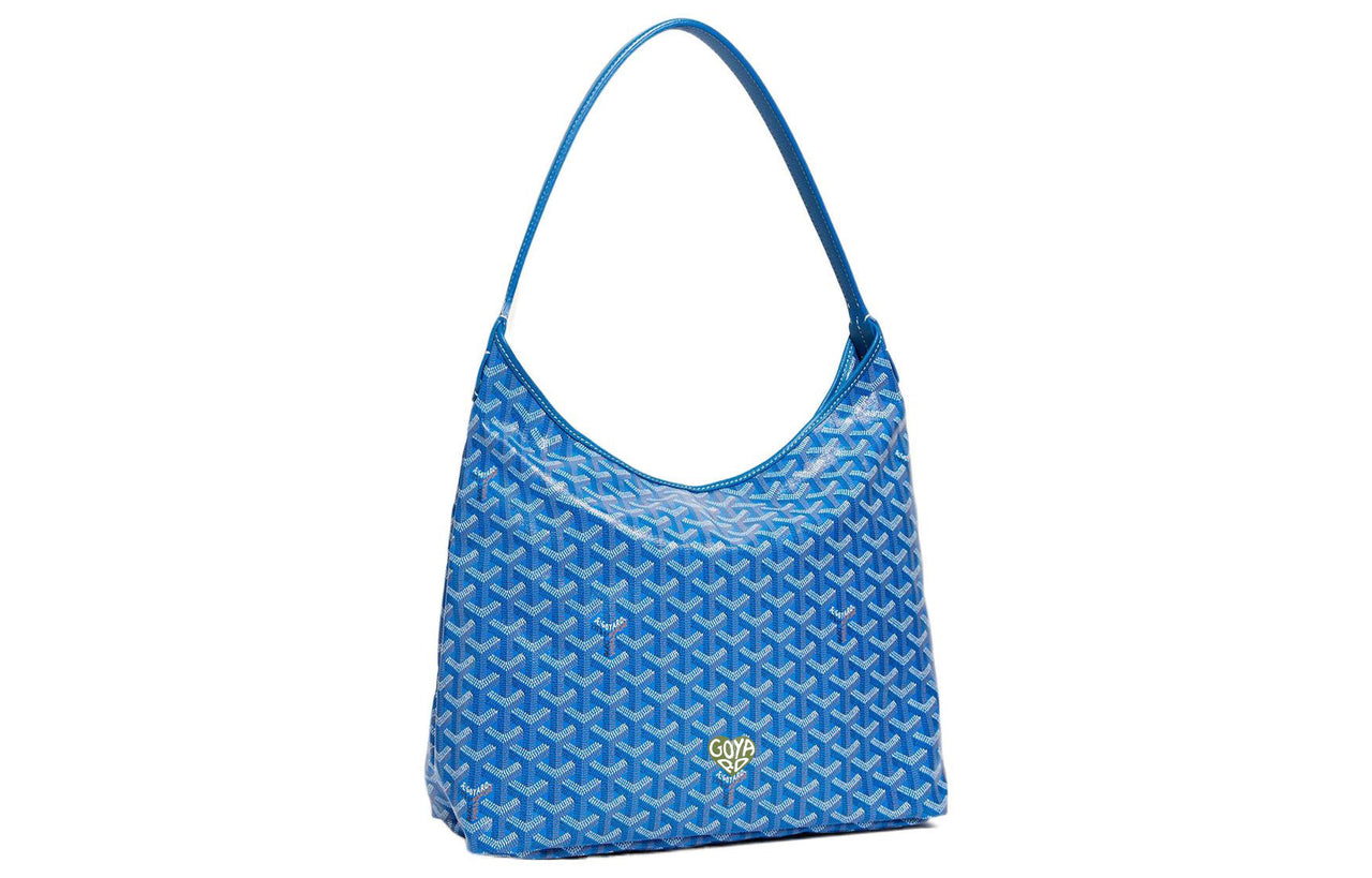 GOYARD Bohème Hobo Canvas With Leather Shoulder Bag Combo Bag Shoulder Bags Women's Sky Blue With Light Green Heart