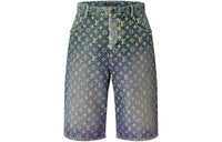 LOUIS VUITTON Rainbow Monogram Denim Shorts