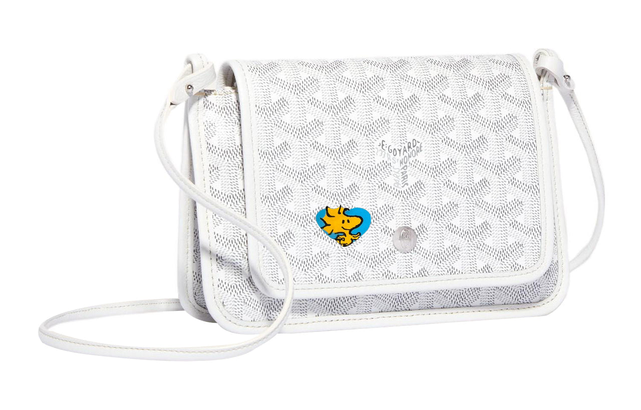 GOYARD Plumet Canvas With Leather Envelope Bag Handheld Shoulder Bag Crossbody Bag Small Size Unisex White/Blue