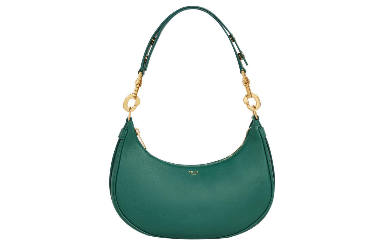 CELINE AVA Calfskin Handbag Shoulder Bag Medium Size Women's Pine Green