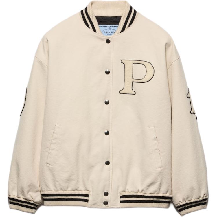 PRADA Canvas Bomber Jacket With Patches