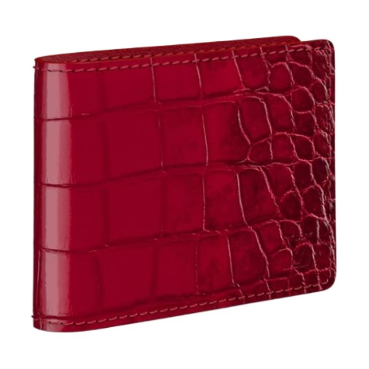 LOUIS VUITTON Leather Trim Wallet Women's Red