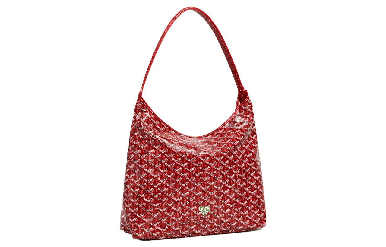 GOYARD Bohème Hobo Canvas With Leather Shoulder Bag Combo Bag Shoulder Bags Women's Red & Light Green Heart