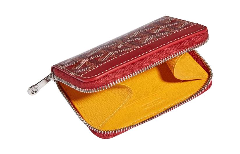 GOYARD MATIGNON Canvas With Leather Wallets Coin Purses Mini Women's Red