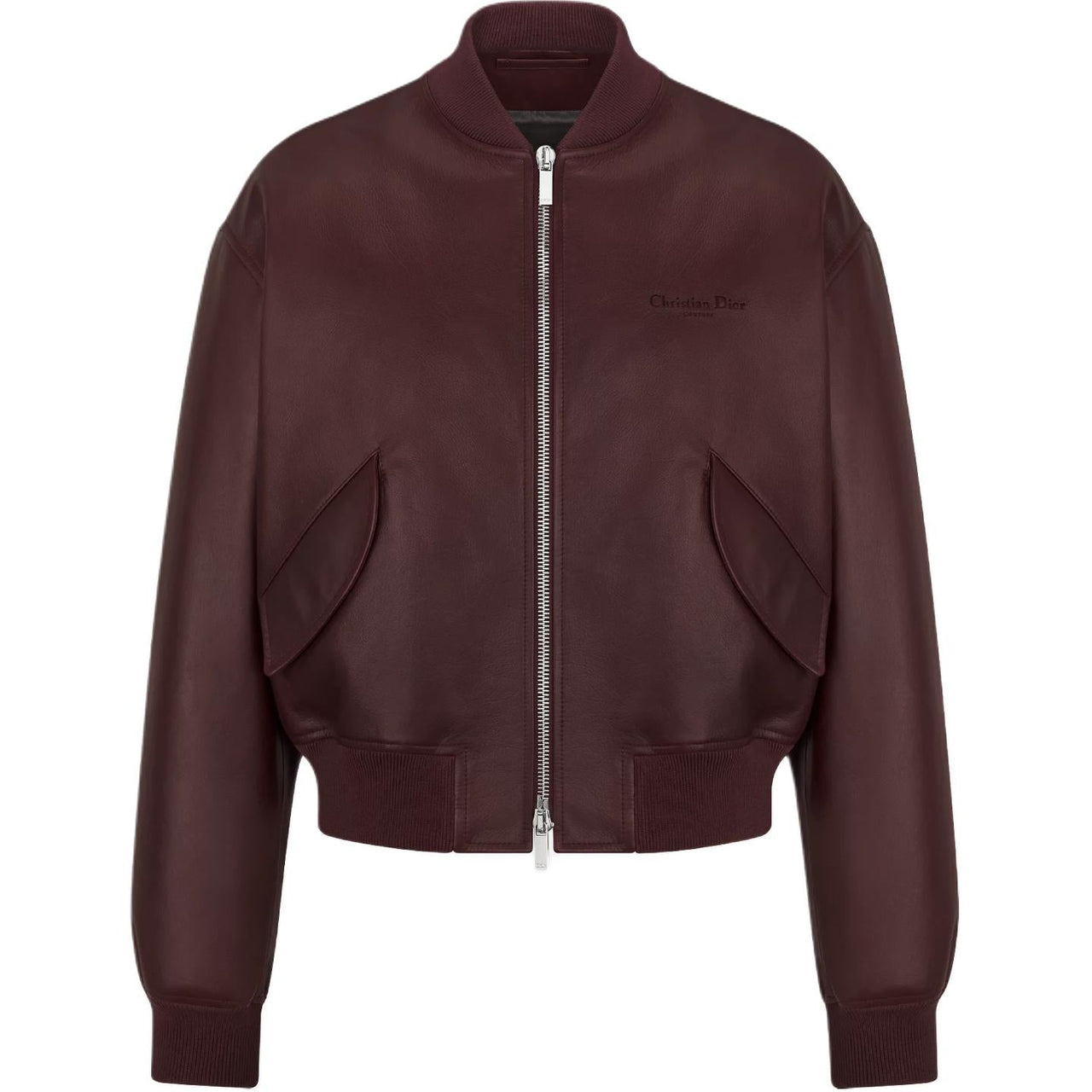 DIOR Leather Jacket Men's Burgundy