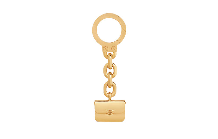 CELINE Brass Keychain Bag Accessory Women's Gold