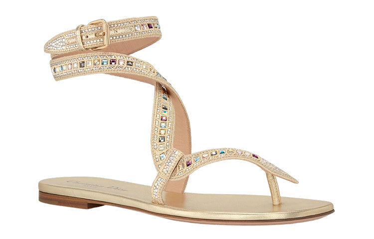 DIOR Poison-D Stylish Sandals Women's Gold