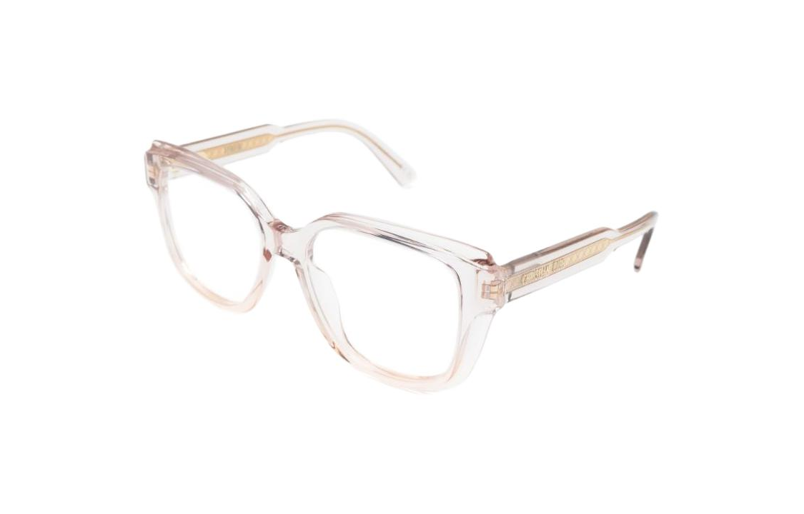 DIOR Acetate Acetate Irregular Shape Eyeglass Frames Women's Gold