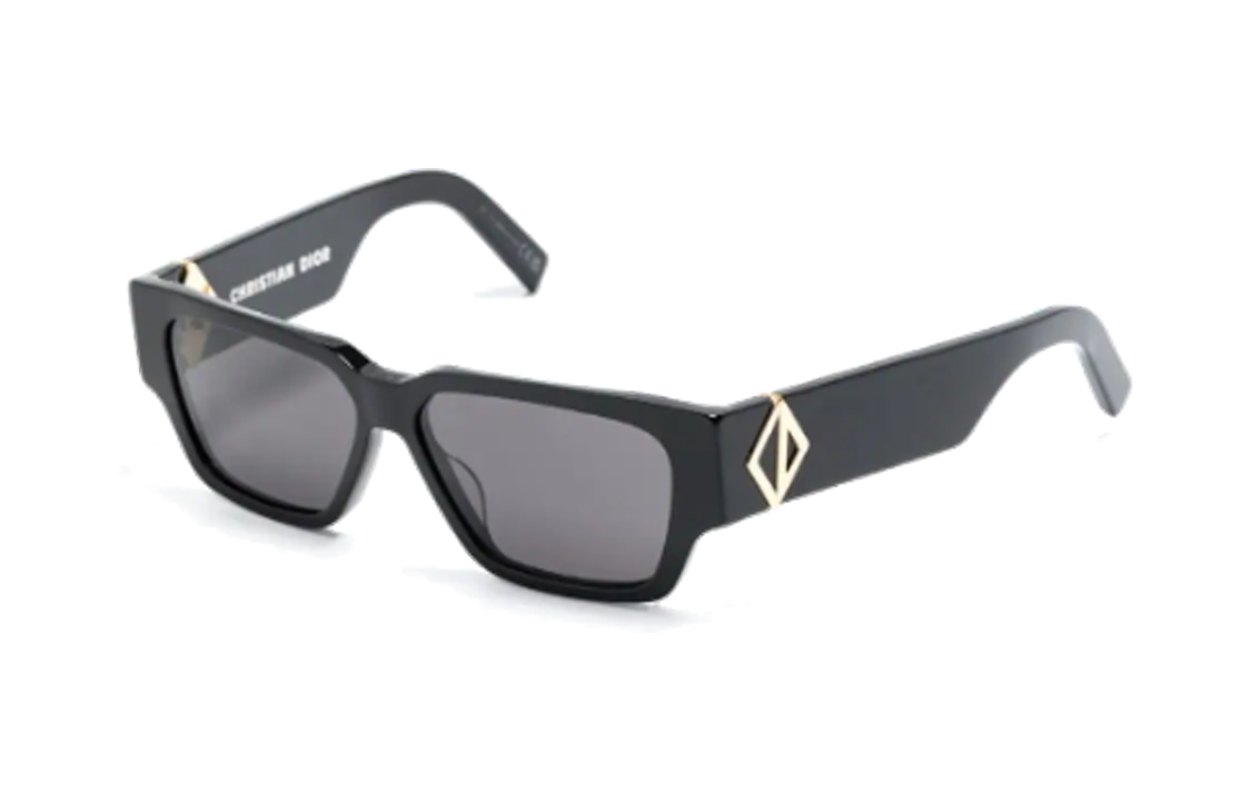 DIOR Acetate Irregular Shape Sunglasses Women's Black