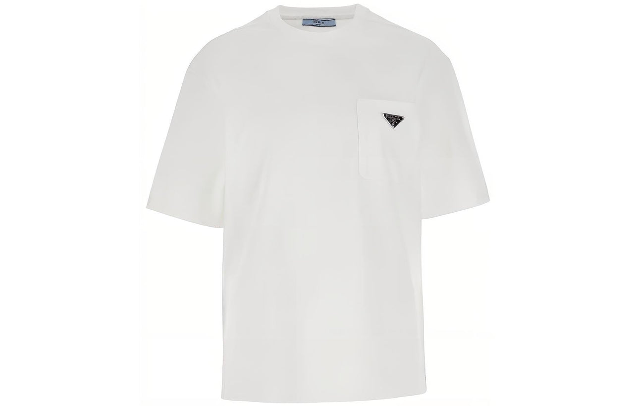PRADA Drop Shoulder Sleeve T Shirt Women's White