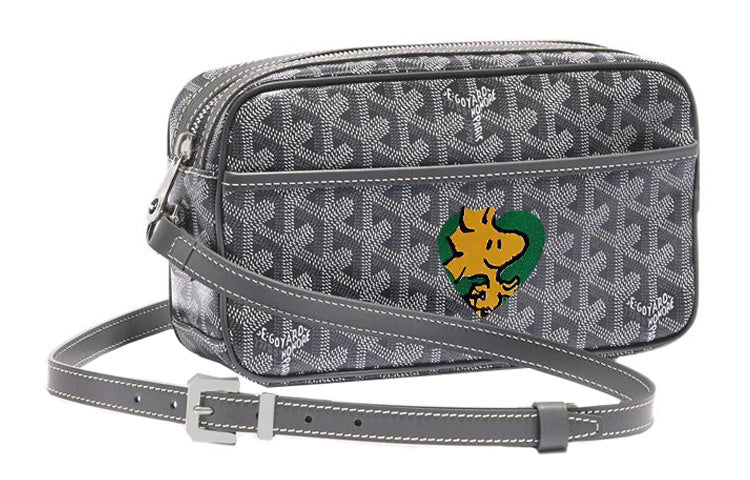 GOYARD Cap-Vert Canvas With Leather Camera Bag Shoulder Bag Crossbody Bag Small Size Unisex Gray/Green