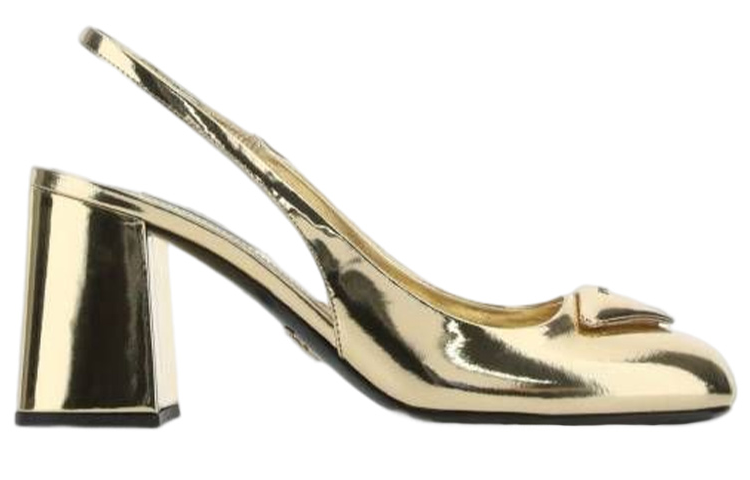 PRADA Chunky Heel Women's Casual Shoes Women's Gold