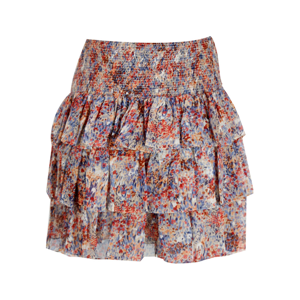 CELINE All Over Patterned Ruffled Skirt