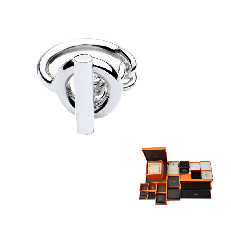 HERMES 925 Sterling Silver Rings Men's Silver